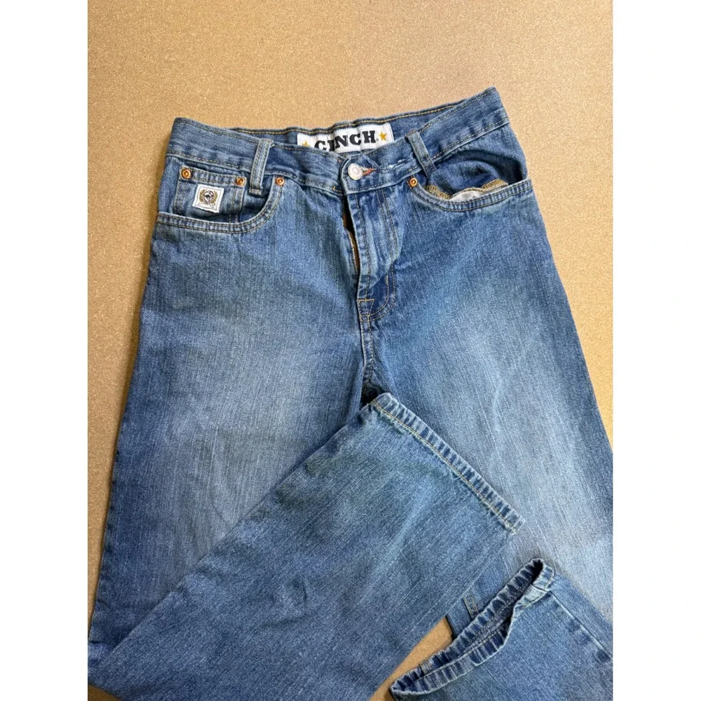 Cinch Boys Blue Denim Jeans Straight‎ Leg Medium Wash Size 14R MB12882001